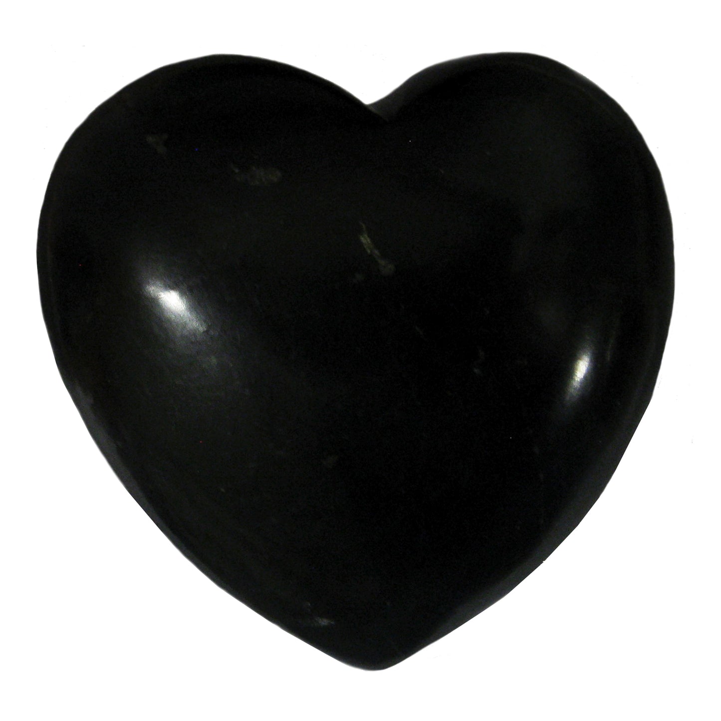 Schungit Shungite HERZ Stein ca.45x45x20 mm Edelsteinherz für Liebe & Treue mit Täschchen + Beschreibung.