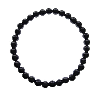 SCHUNGIT Premium Shungit Edelstein AKTIV Schmuck ARMBAND (6mm Kugeln, elastisch) + BESCHREIBUNG.